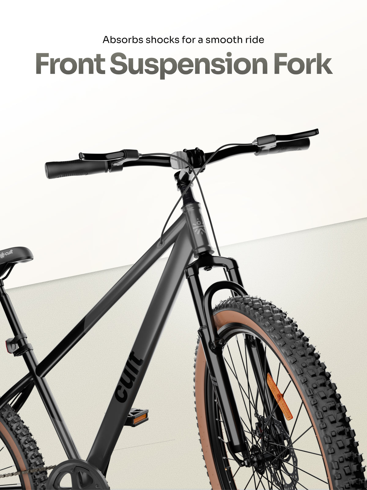 Cult Revon 27.5T Steel Mountain Bike with Dual Disc Brake and Front Suspension, Black-Grey