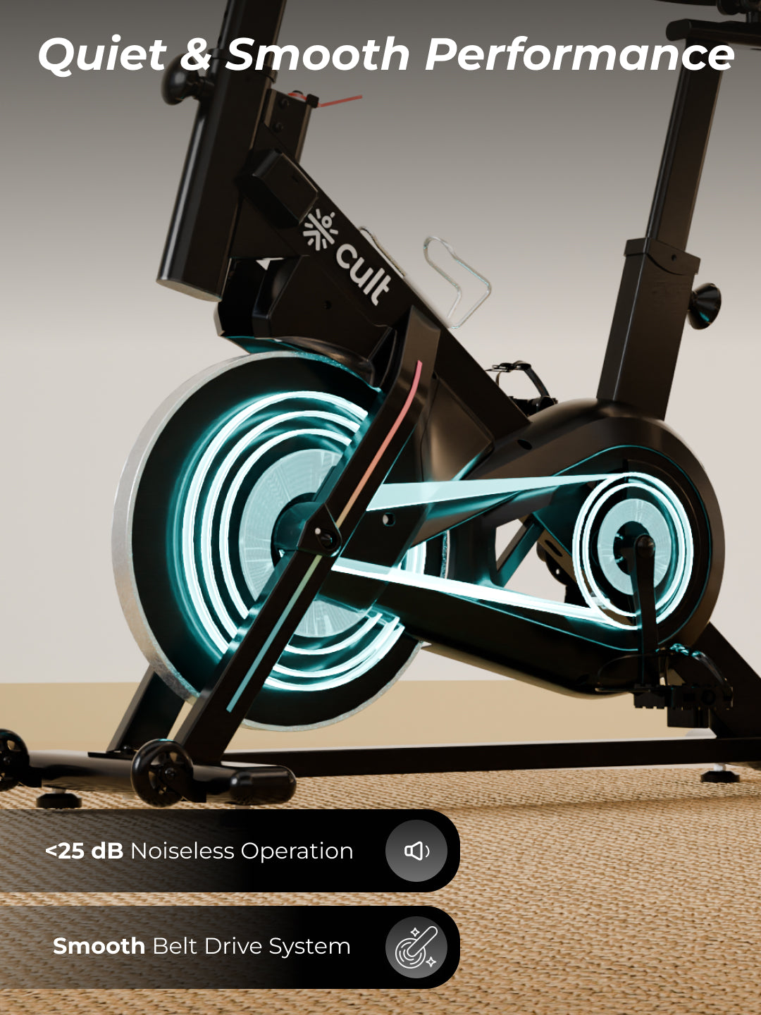 Cult SmartSpinVolt Magnetic Spin Bike | 10Kg Flywheel | 140kg Max Weight | Home Use Exercise Bike
