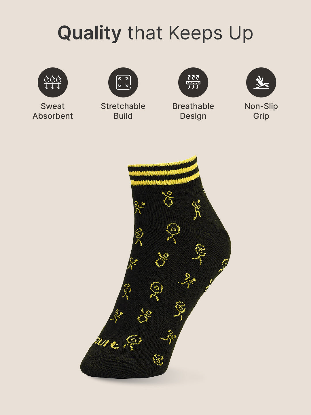 CULT Men's Ankle Length Cotton Socks  Ultra Soft, Breathable & Anti-Microbial  Casual & Sports Socks with Moisture-Absorbent Fabric