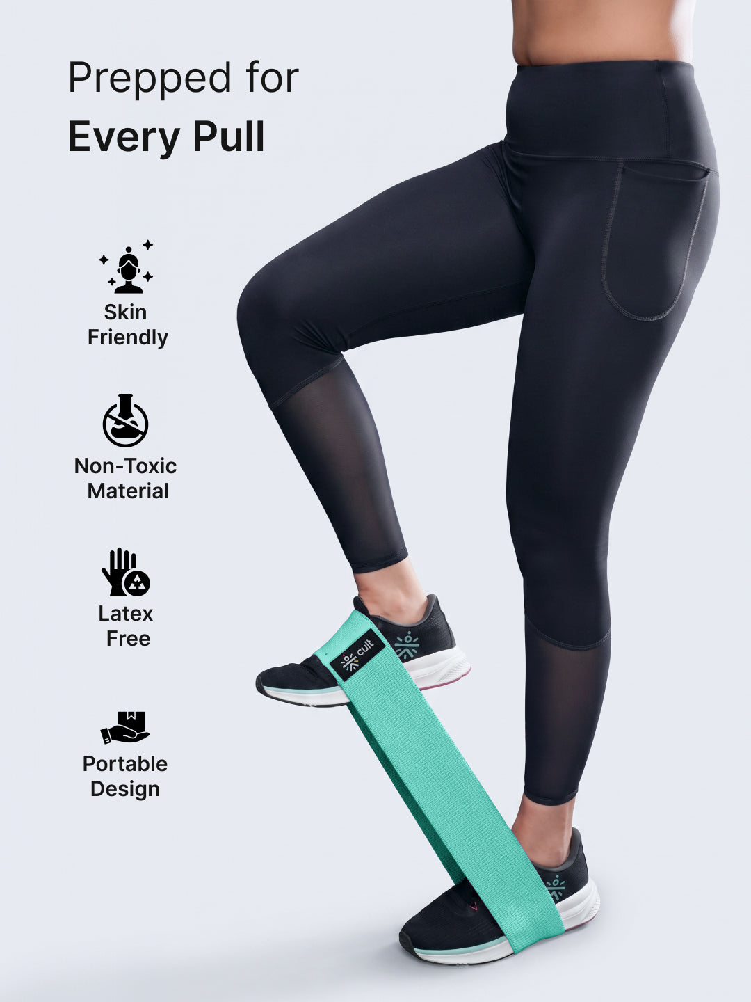 Cult Hip Band Pack of 1 - Workout Band | Medium Resistance (25–35 kg) Green
