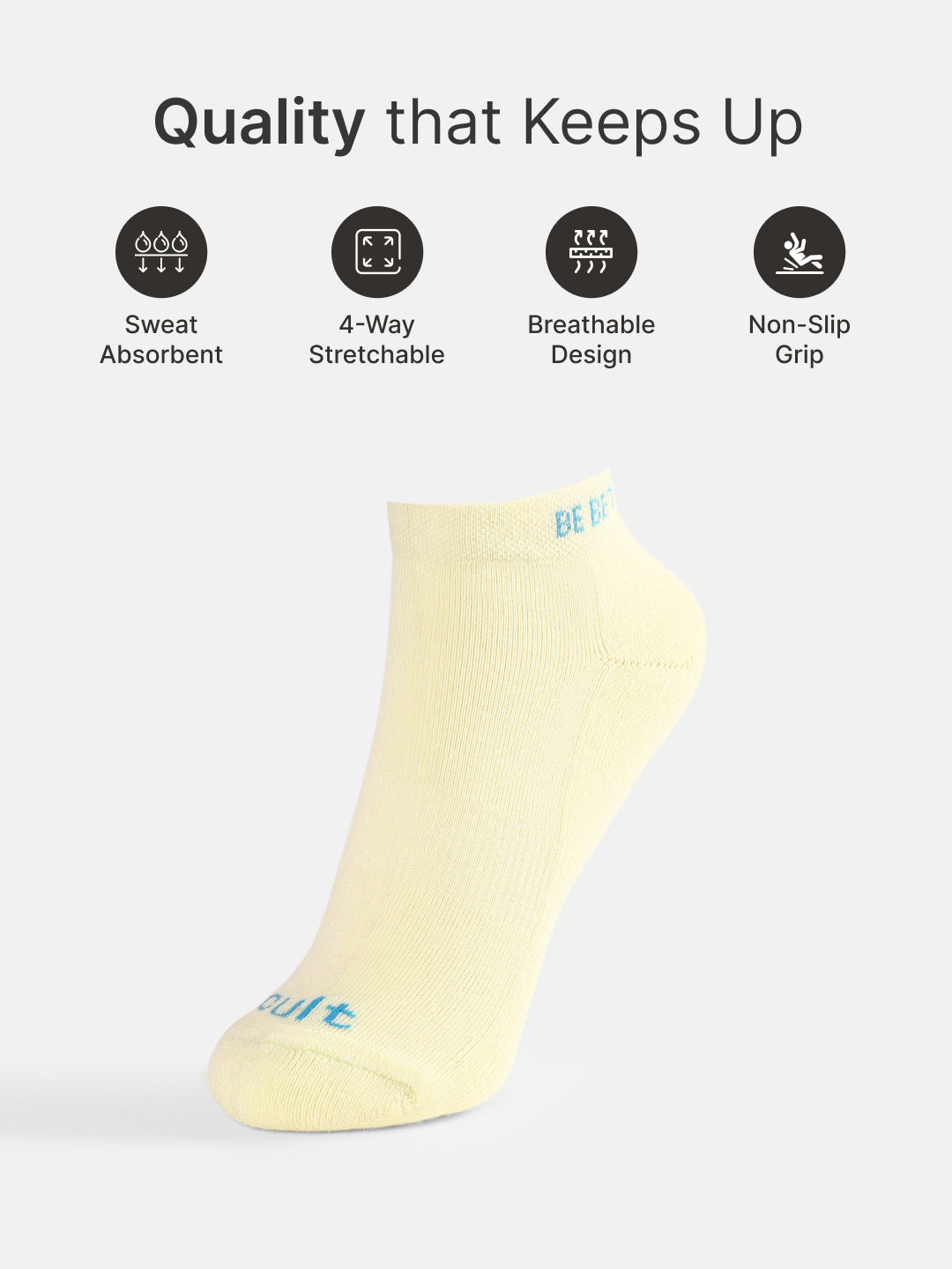 Sports Low Ankle Length Terry Pack of 3 Sea Green,White & Yellow Socks Women