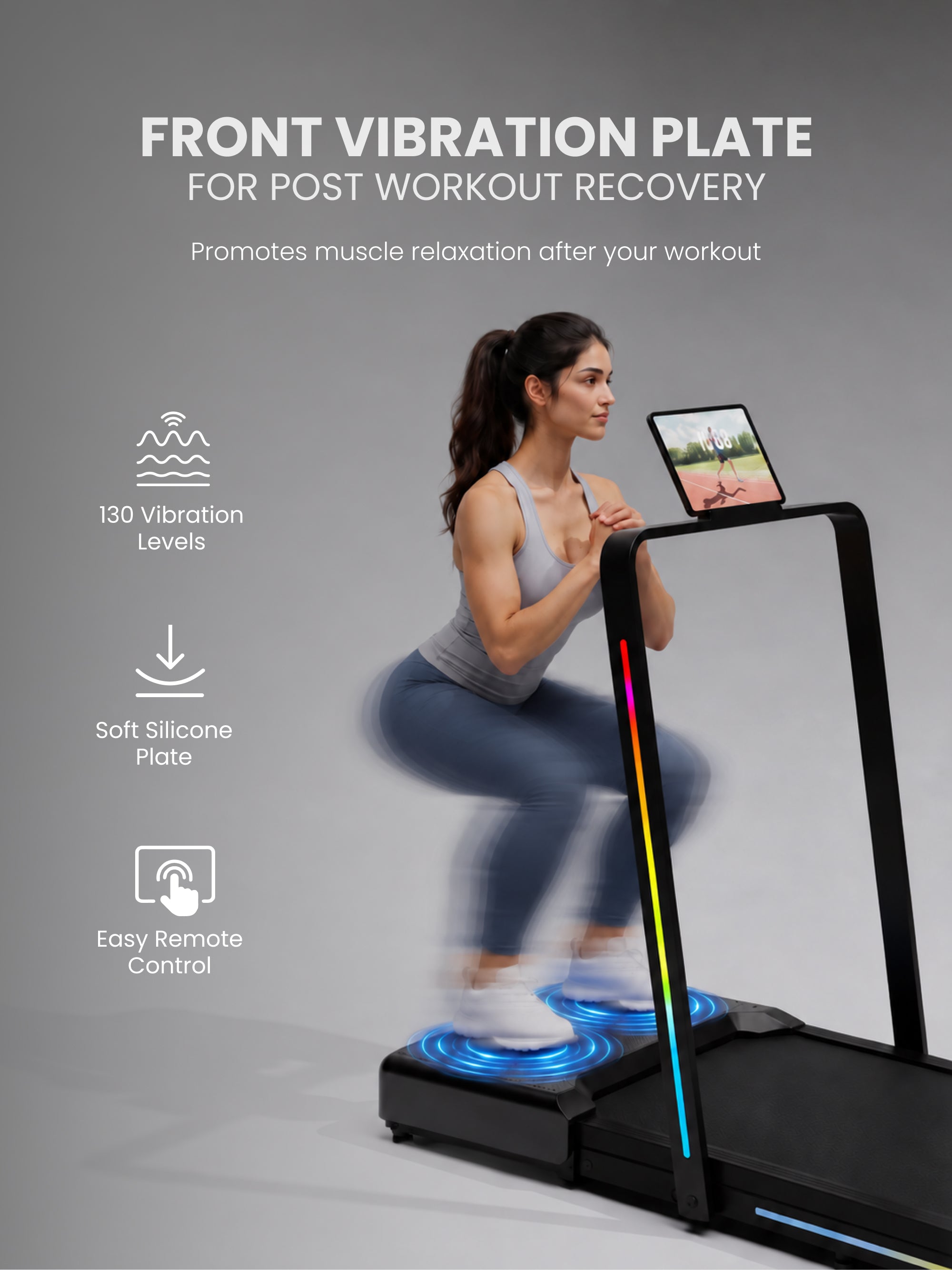 Cult VibeWave Walking Pad with Front Vibration Plate Massager | 5HP Peak BLDC Motor | 120kg Max Load | 130 Vibration Levels | Remote Control & Tablet Holder | Treadmill for Home Use (with 6 months extended warranty)