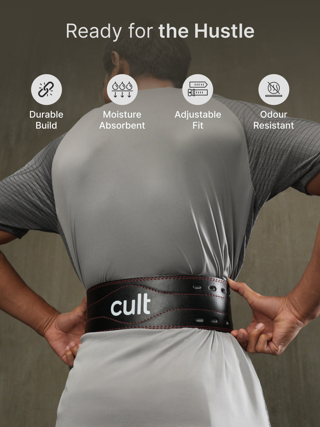 cult Gym Belt Black Leather Unisex