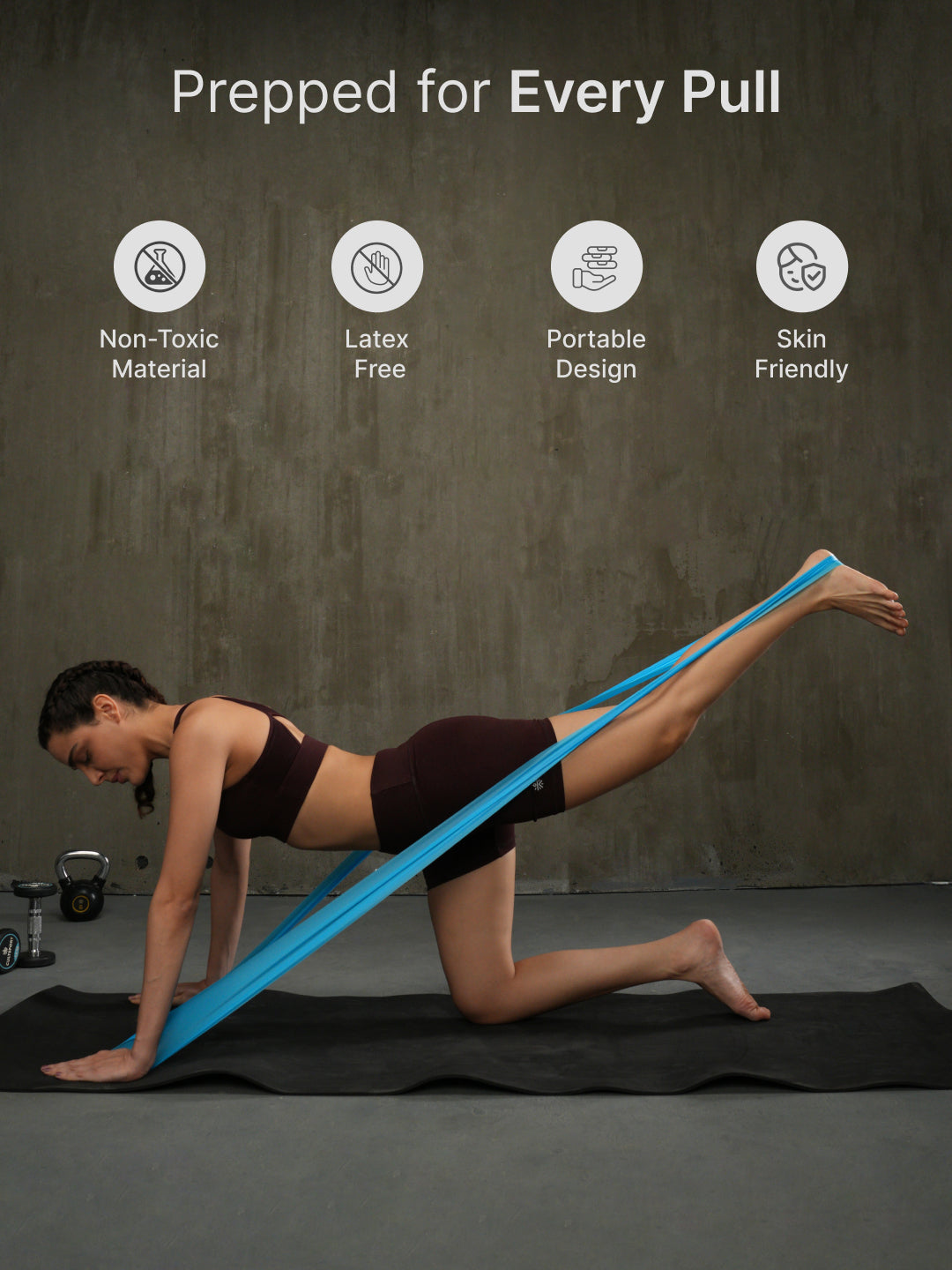 cult Pilates GYM Resistance Band for Fitness, Stretching, Yoga for Men & Women Toning Band Unisex Pack of 3 (Blue, Yellow and Red)