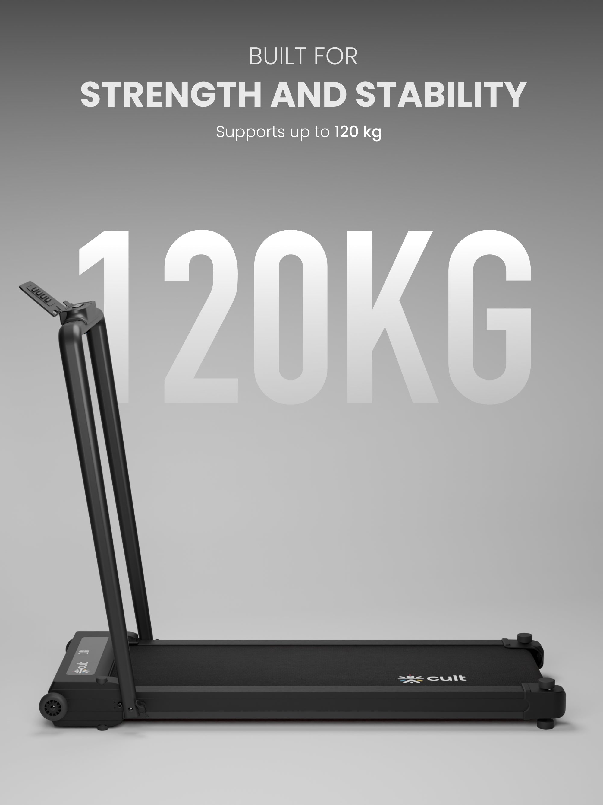 Cult Dual-Side Walkpad with Vibration & Acupressure Massage Grooves | 4 HP BLDC Motor | Max User Weight 120Kg | Remote Control & Tablet Holder | Treadmill for Home ( 6 months extended warranty)
