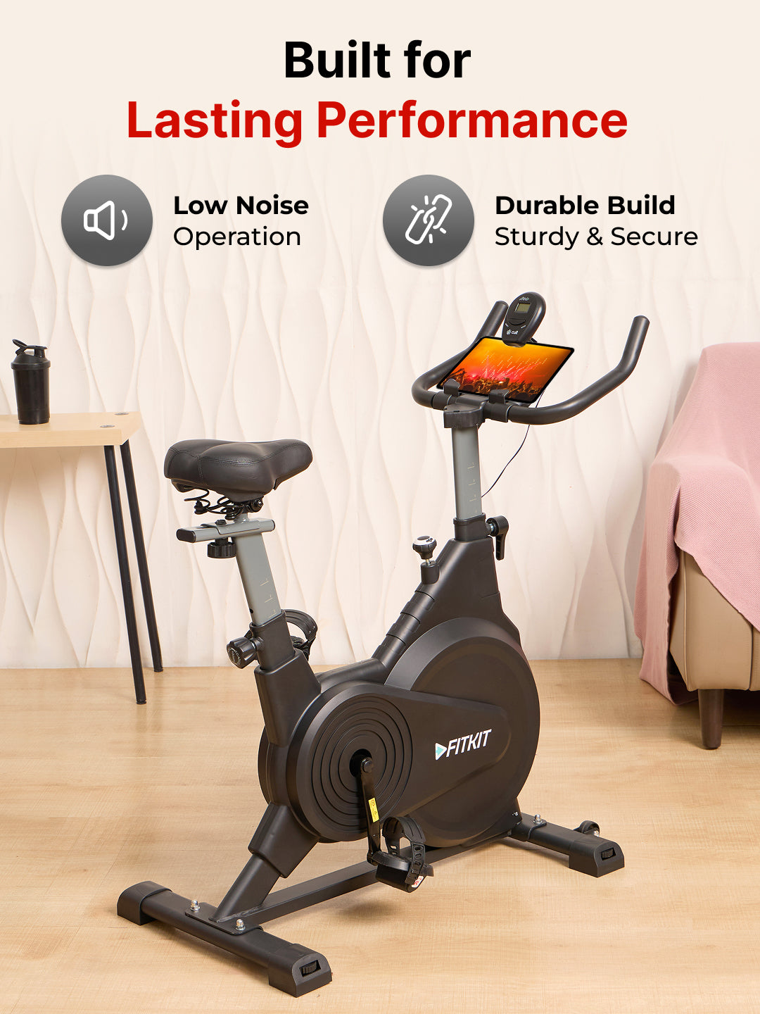 FK7003 Spinbike | 9kg Flywheel | Max Weight: 140Kg | Black (6 months warranty + 6 months extended warranty)