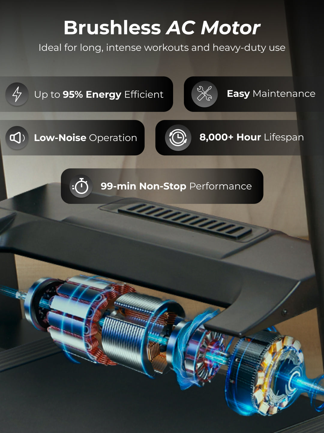 Cult SmartStrideElite Brushless BLDC-AC Motor (8HP Peak) Treadmill | Max Weight: 150kg | 20 Level Auto Incline (with 6 months extended warranty)