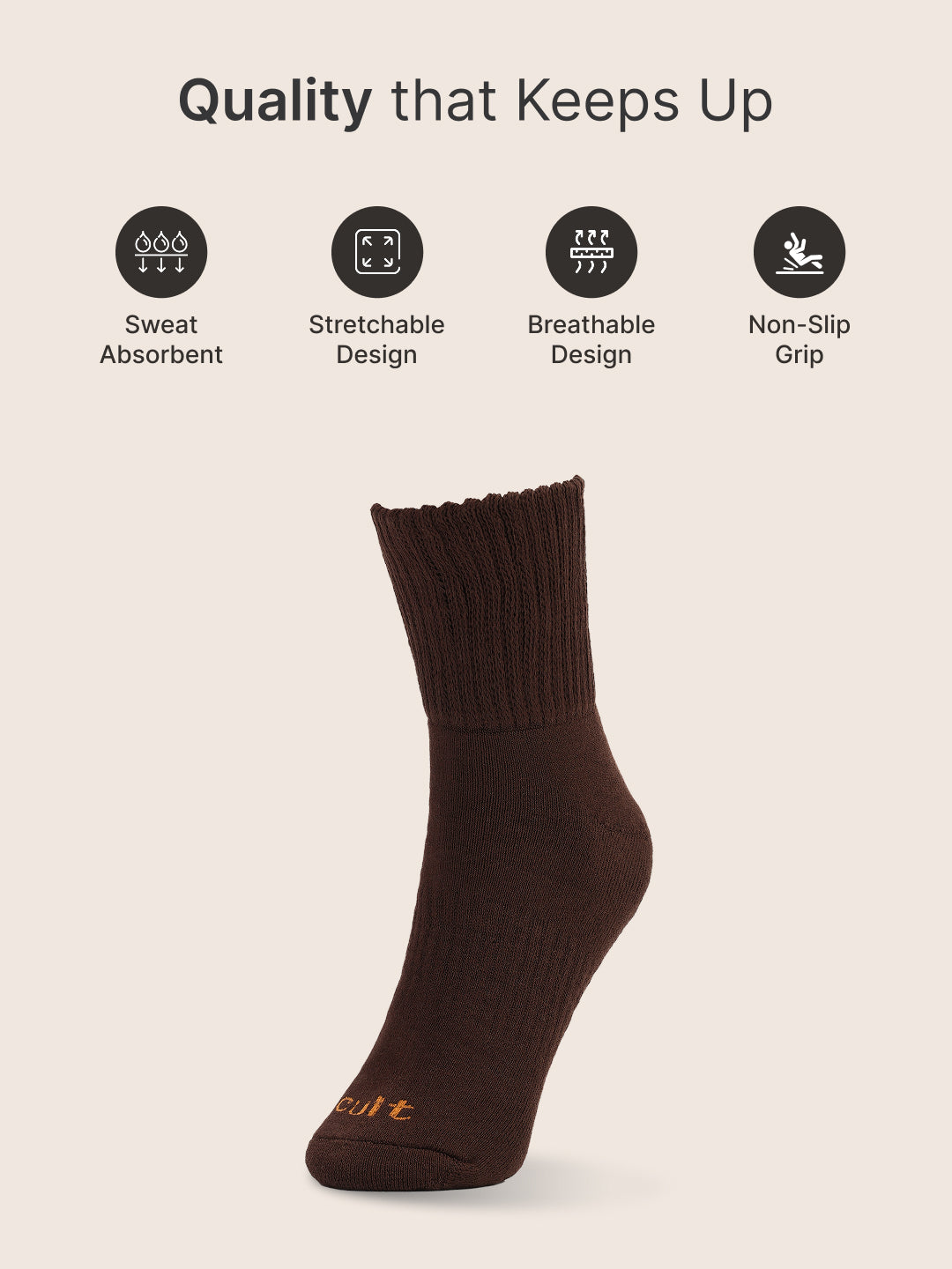 CULT Men's Crew Length Cotton Socks  Ultra Soft, Breathable & Anti-Microbial  Casual & Sports Socks with Moisture-Absorbent Fabric