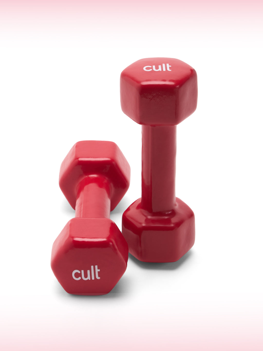Cult 2KGx2 Vinyl Dumbbells For Home & Gym Exercises (Red)