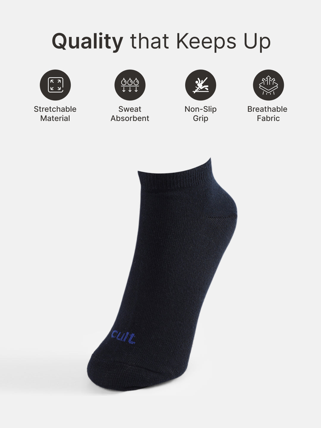 Sports Ankle Length Pack of 3 Turquoise,Powder Blue & Navy Solid Women's Socks