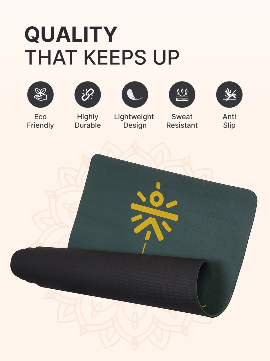 cult Mindful Movement Yoga Kit - Yoga Mat TPE 6mm Green Alignment ,Yoga Block Green Pair of 2 & Yoga Belt Black