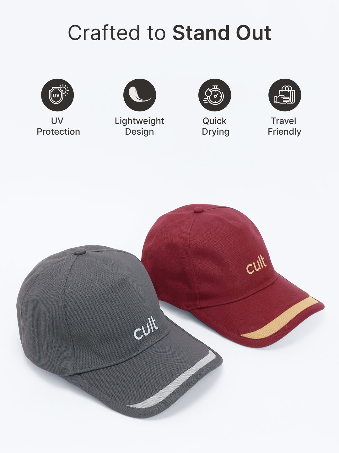 cult Front Pop Cap Red and Yellow- Unisex Adjustable Cap for Men & Women