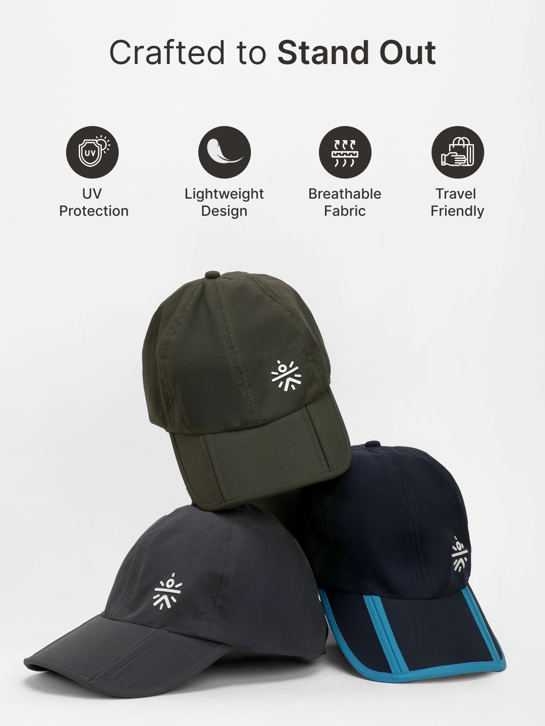 cult Foldable Cap Unisex with Adjustable Strap Grey