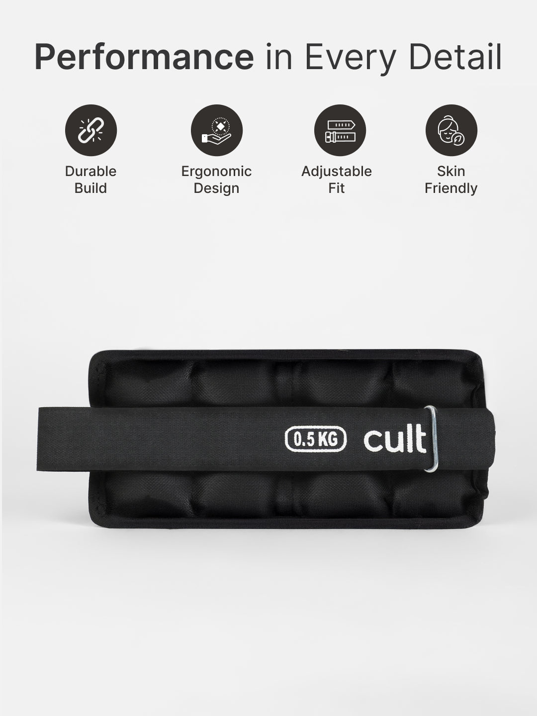 cult Ankle Weight Black Pair of 2 (0.5 kg each)