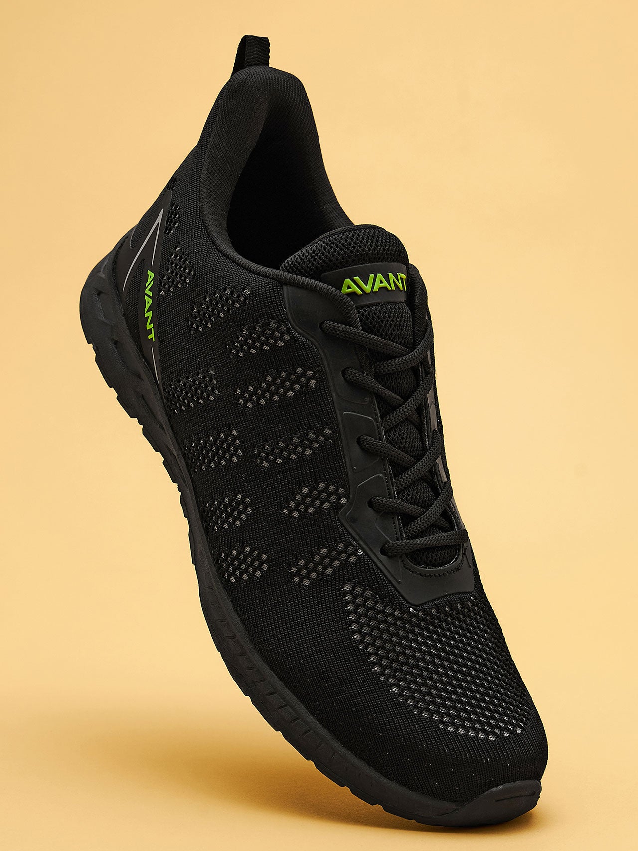 Avant Men's Hurricane Running and Training Shoes - Black/White- Black Outsole