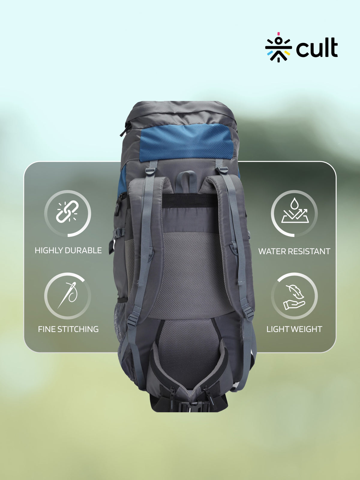 Travel Rucksack 65 L Grey Blue