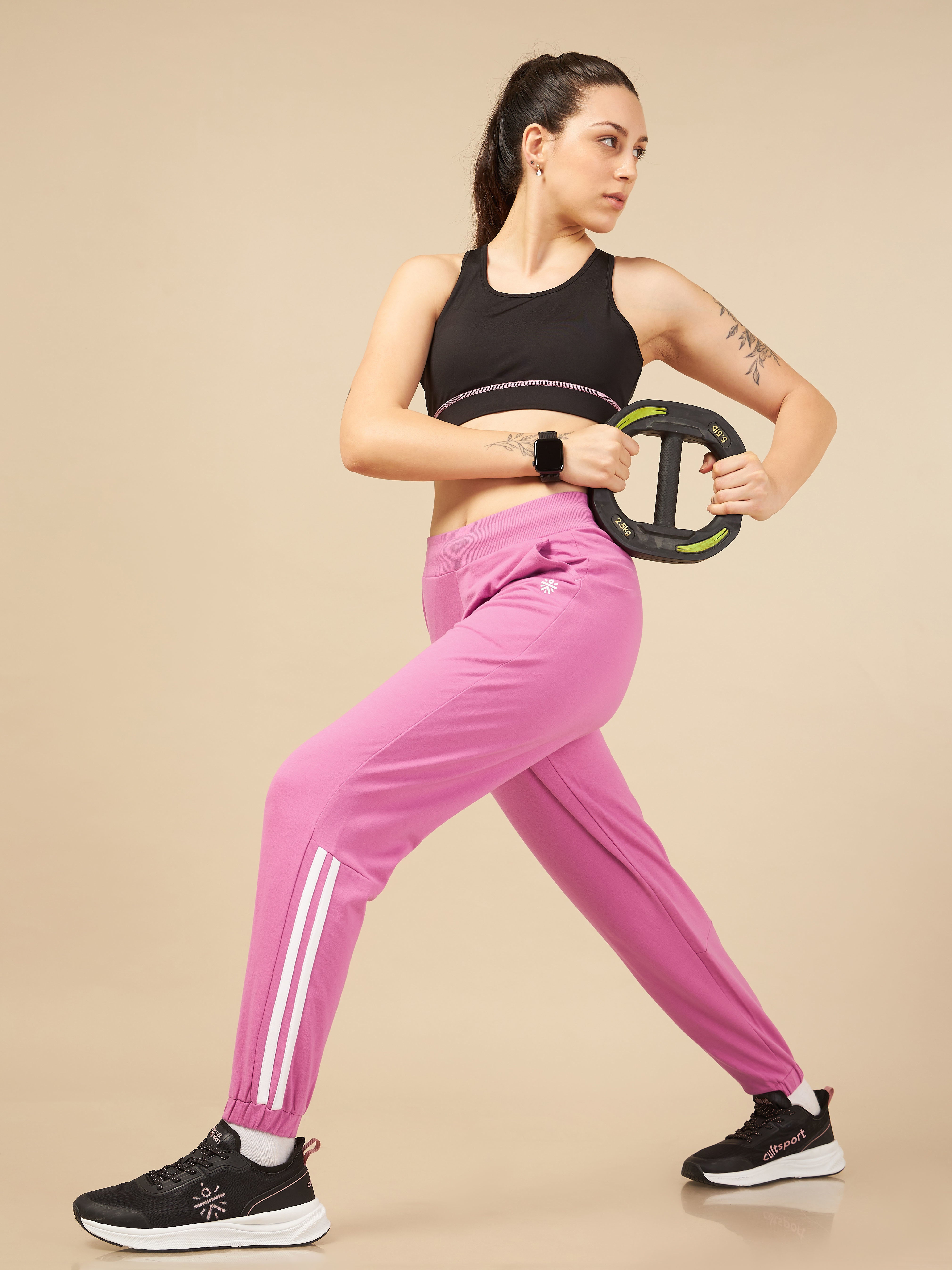 Pink Power Flex Joggers for Women