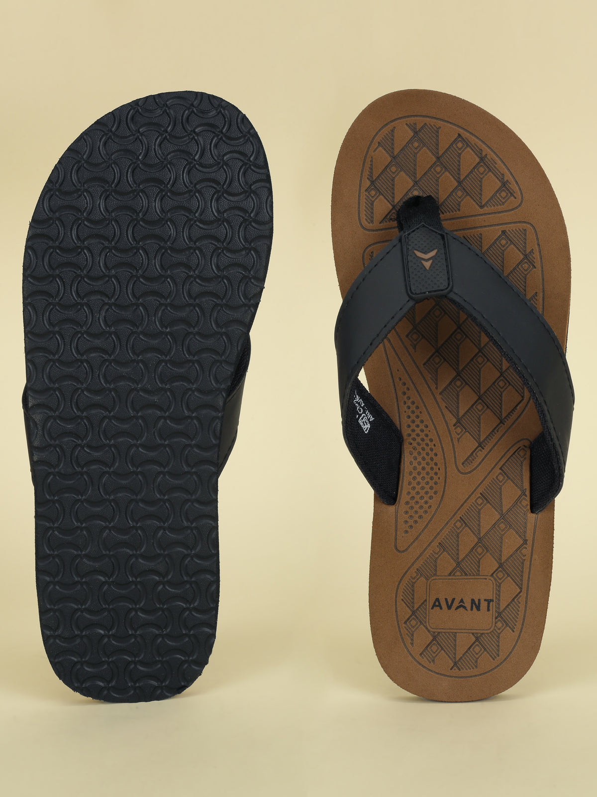 Avant Men's Milo Flip Flops - Brown/Beige