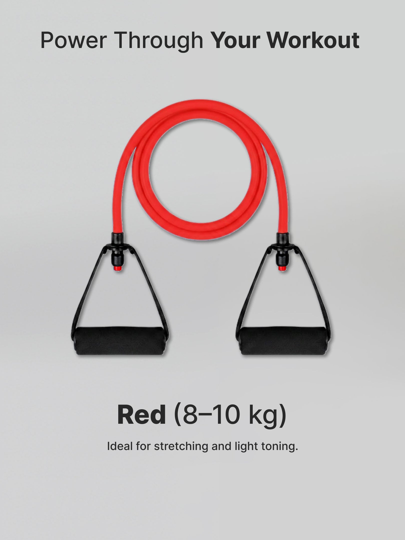 Cult Toning Tube for Exercise & Stretching with Foam Handles, Door Anchor | Resistance Band Suitable for Home & Gym Workout for Men & Women | Light Resistance 8-10 Kgs, Red
