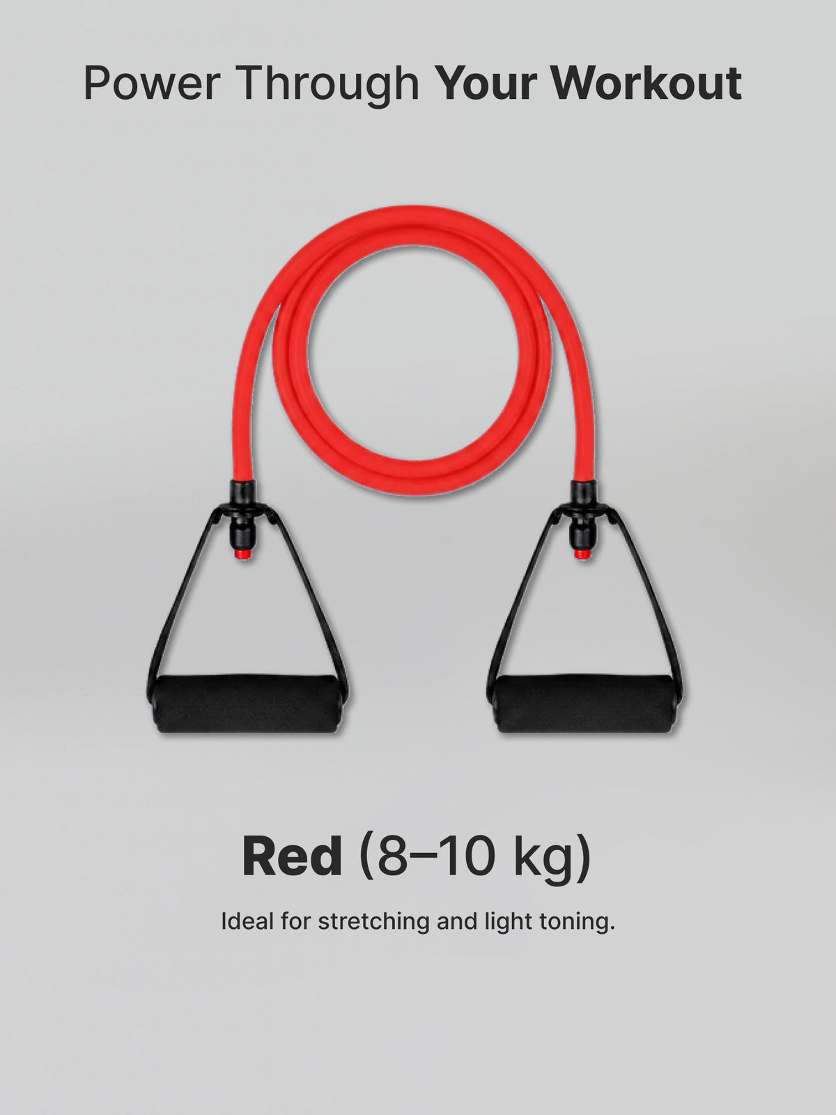 Cult Toning Tube for Exercise & Stretching with Foam Handles, Door Anchor | Resistance Band Suitable for Home & Gym Workout for Men & Women | Light Resistance 8-10 Kgs, Red