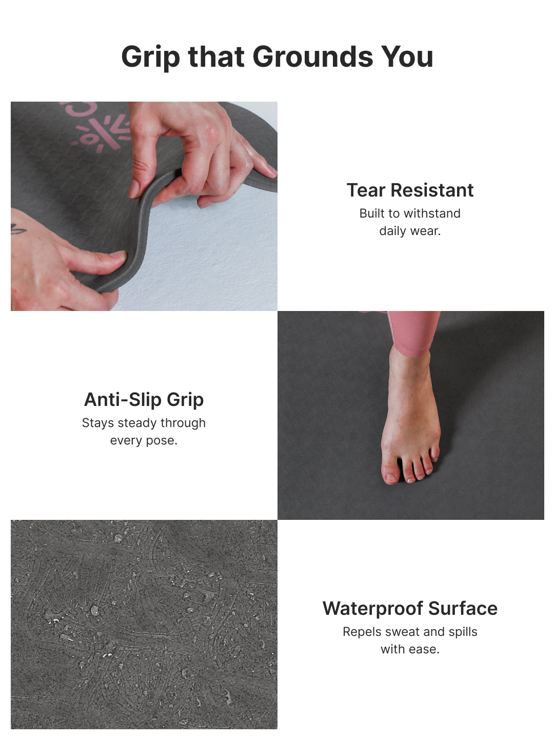 CULT Ultra Cushioned 8mm TPE Yoga & Pilates Mat   Eco-Friendly, Skin-Friendly, Anti-Skid, Tear-Resistant, Lightweight & Portable with Carry Strap and Bag  Ideal for Home, Gym & Outdoor Workouts - Dark Grey