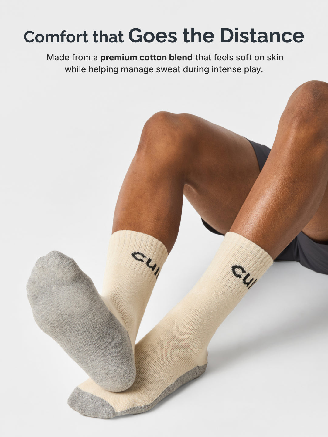 Cult Cricket Socks Unisex Cotton Calf-Length Cushioned, Moisture-Wicking & Stretchable Performance Socks Off White