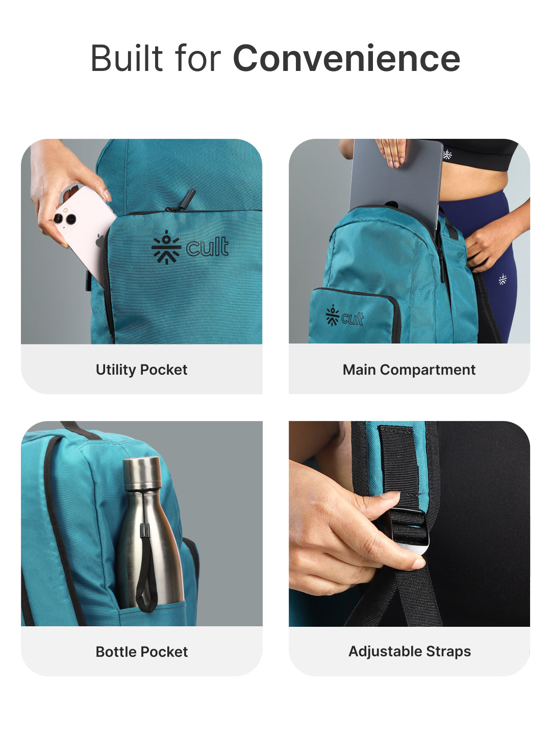 cult Foldable Backpack  25L Teal