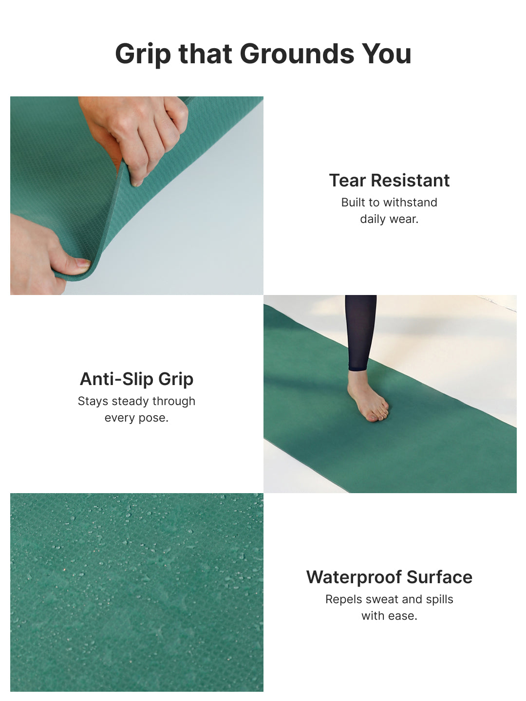 Cult Yoga Mat EVA 5mm with Carry Strap   Non-Slip, Cushioned, Sweat-Resistant, Eco-Friendly Workout Mat for Home Gym & Fitness   Sage Green