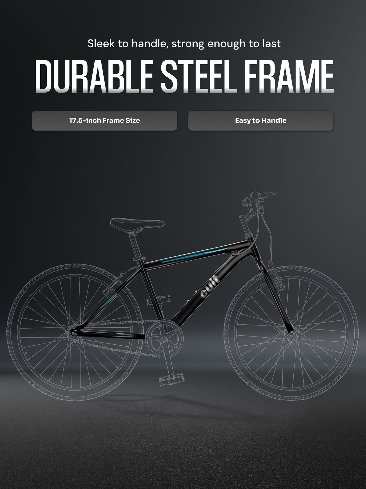 Cult TRAILRIDER 26T Single Speed Mountain Bike, Black