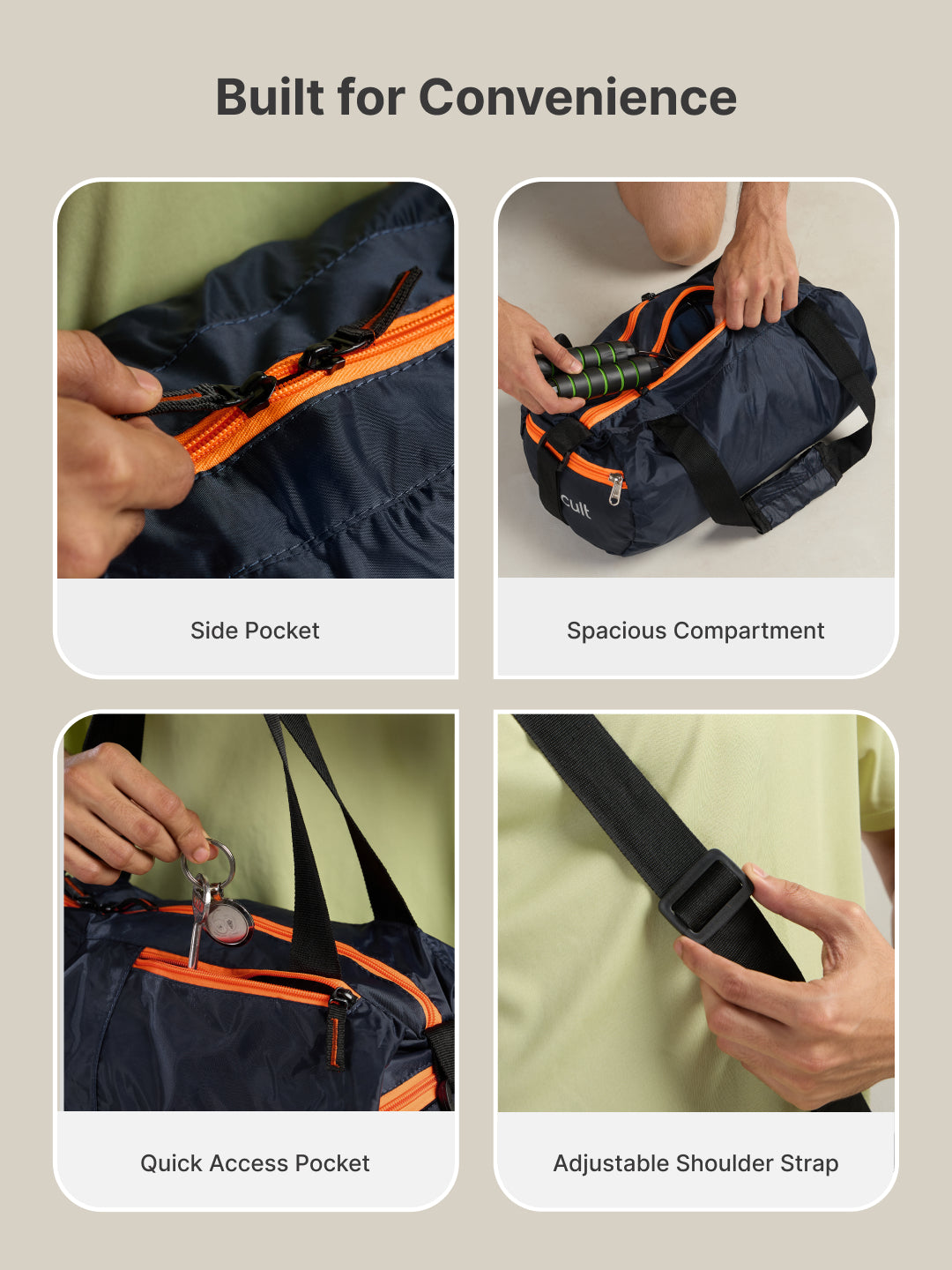 Foldable Gym Bag 20L - Navy