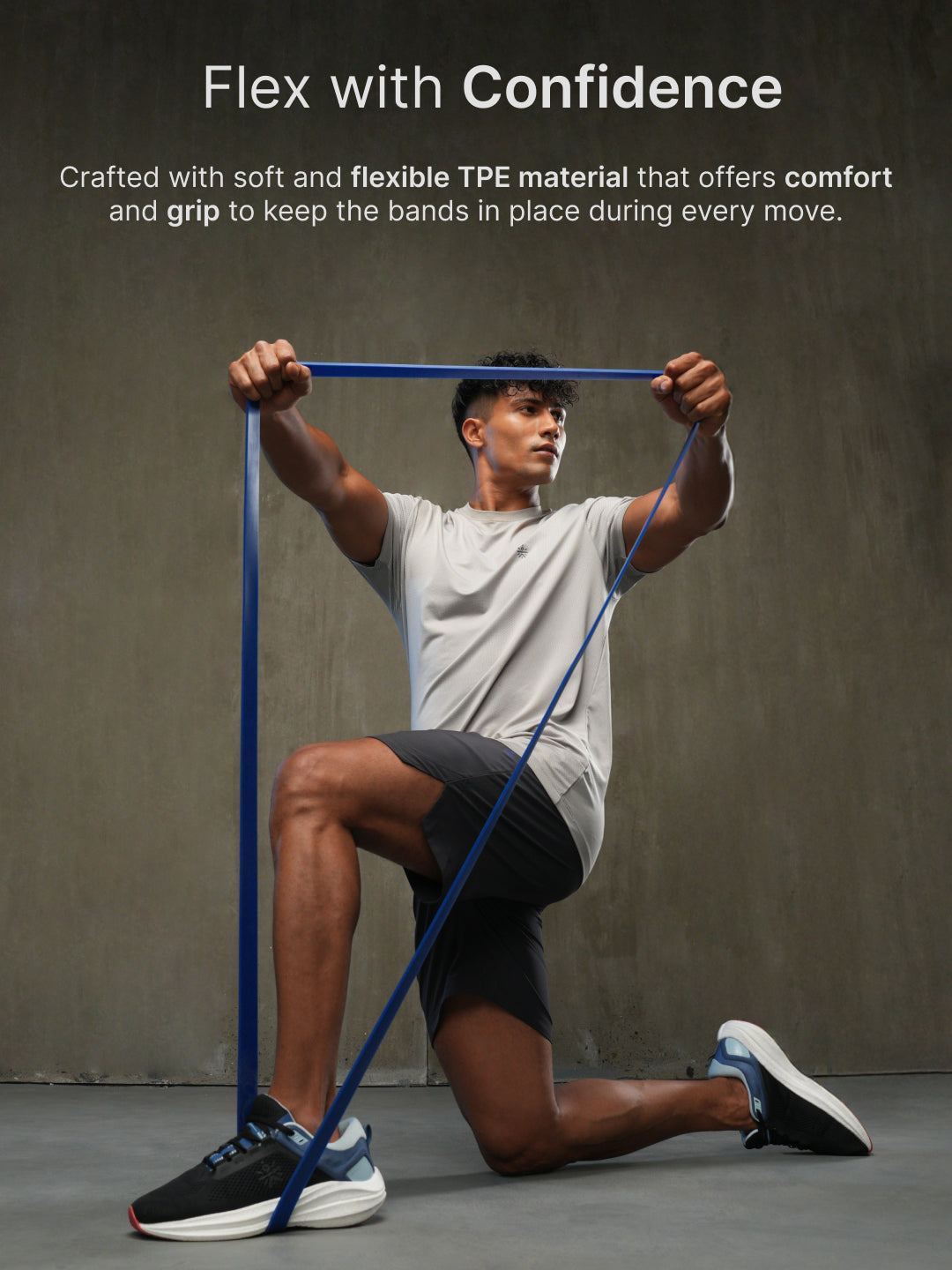 cult Resistance Band for Stretching, Pull Ups, Home Exercise and Gym Workout Stretch for Men & Women Blue (18-40 kgs Resistance)