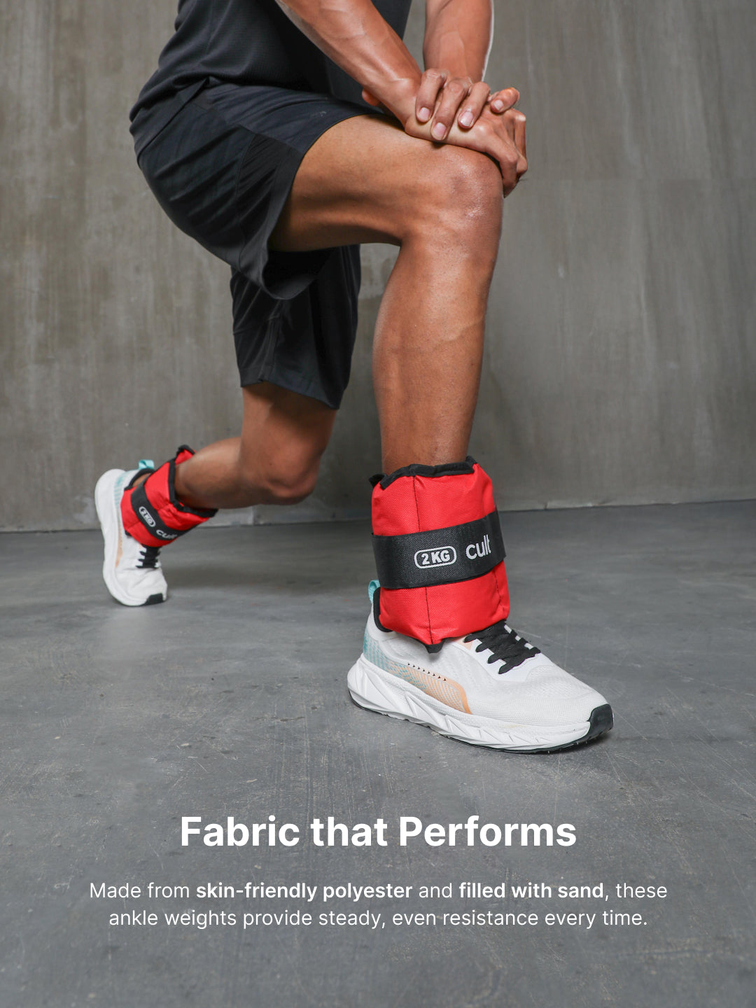 Ankle Weights 4 kg (2 kg Each Strap) Red Strength Training, Running, Yoga & Home Workouts
