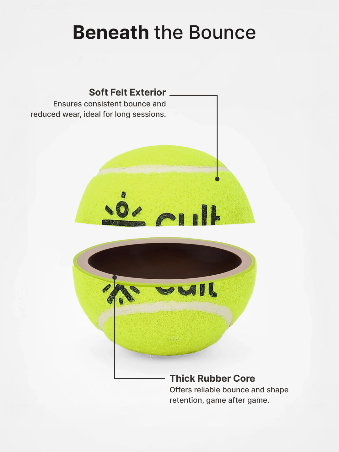 cult Tennis Ball Pack of 3 Green