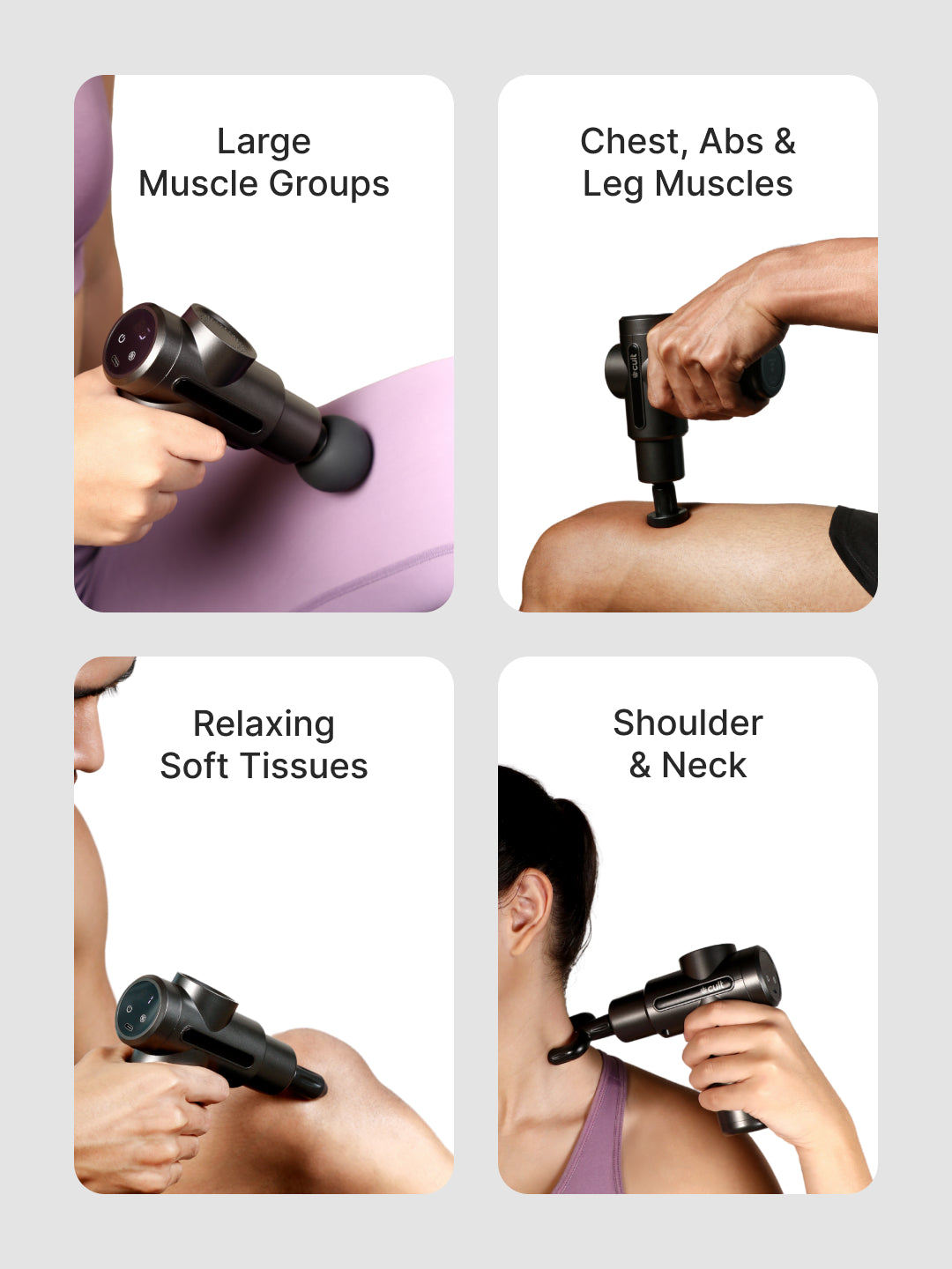 Cult Impact X, Full Body Gun Massager with Hot and Cold Therapy,  3 Hour long battery , 6 Interchangeable heads, 6 Speed levels, Silicone head.