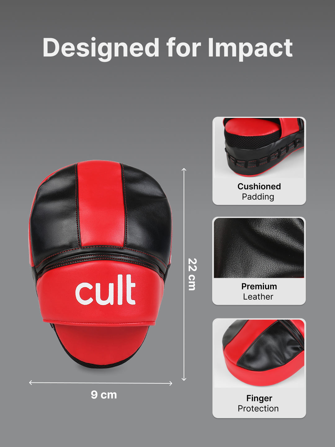 cult Boxing Focus Pad Unisex Black Red