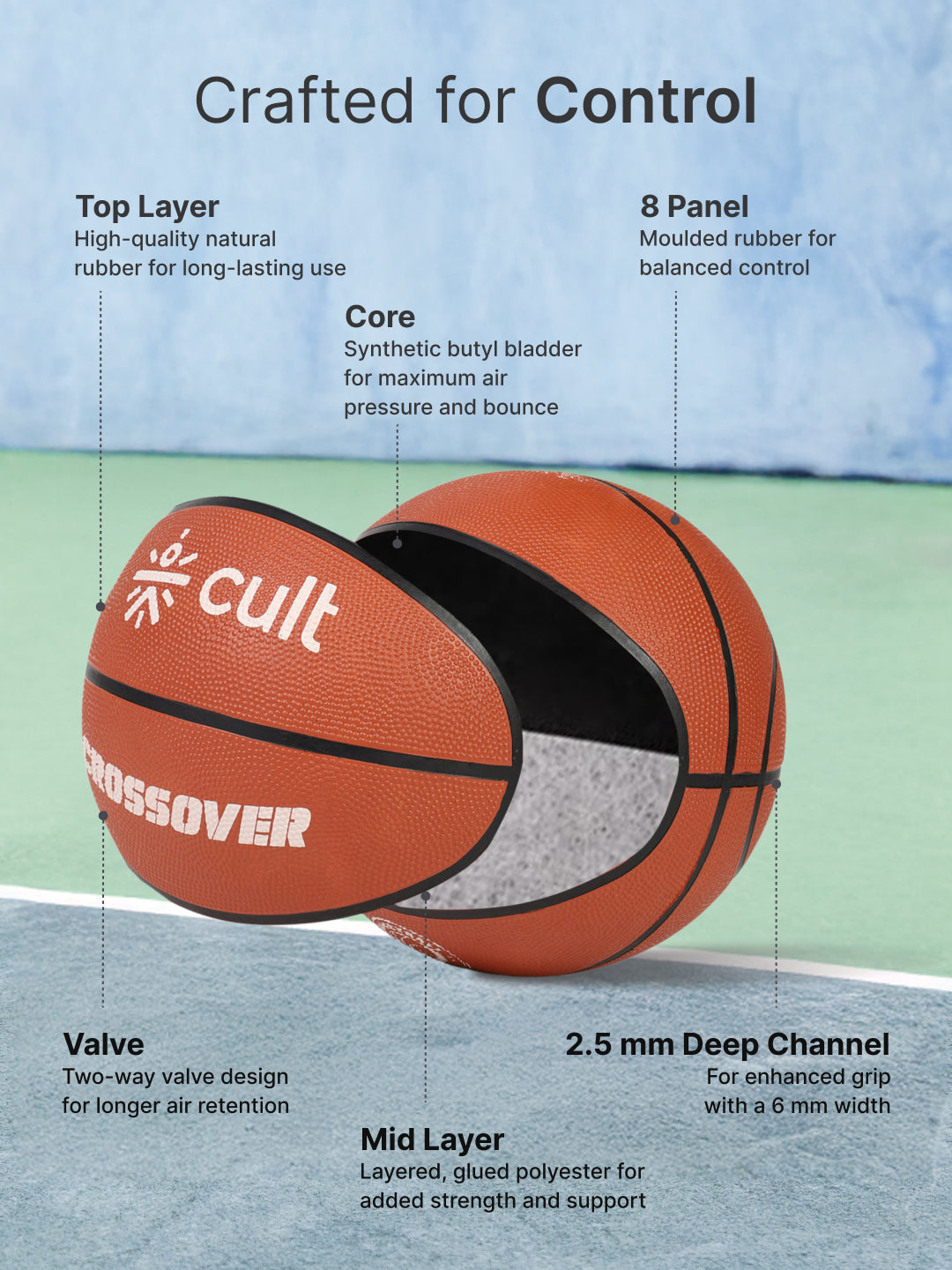 cult Basketball Crossover Brown Size 7