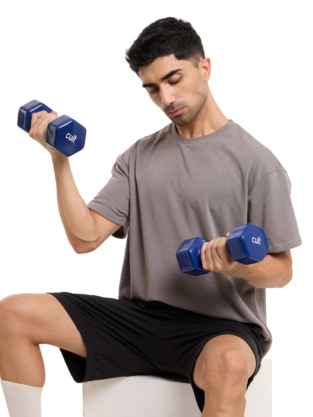 Cult 5KGx2 Vinyl Dumbbells For Home & Gym Exercises (Blue)