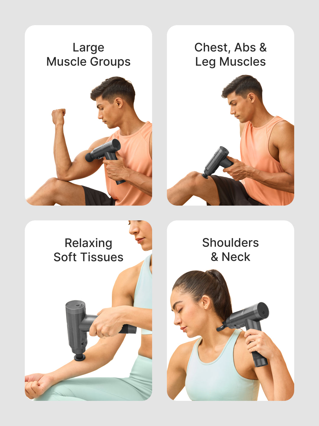 Cult Impact Pro, Full Body Professional Gun Massager, 4.5 hour long battery, Deep Tissue Percussions, 4 Interchangeable heads, 6 Speed levels, Silicone head.