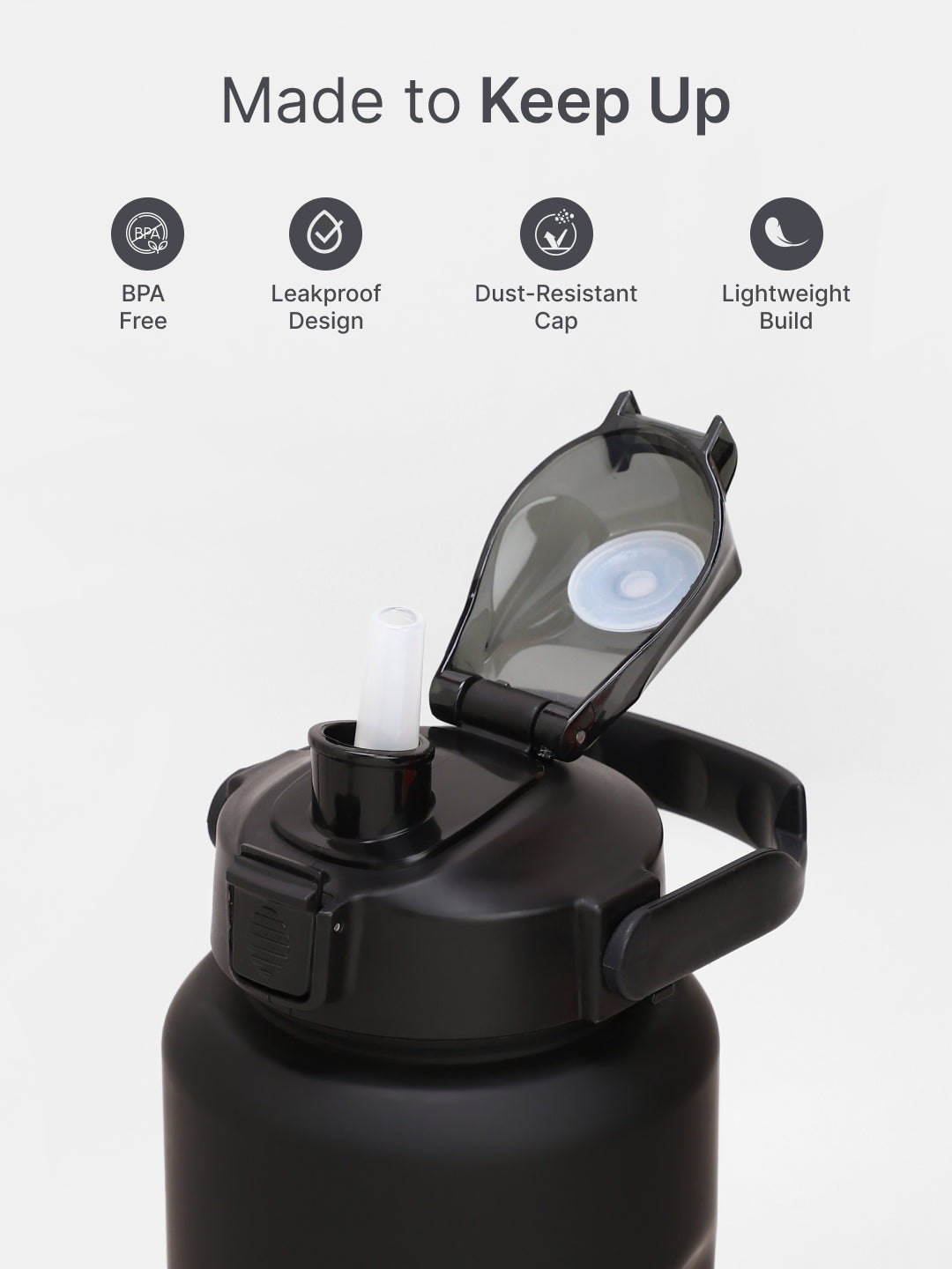 Motivational Bottle Set of 1L and 2L Black
