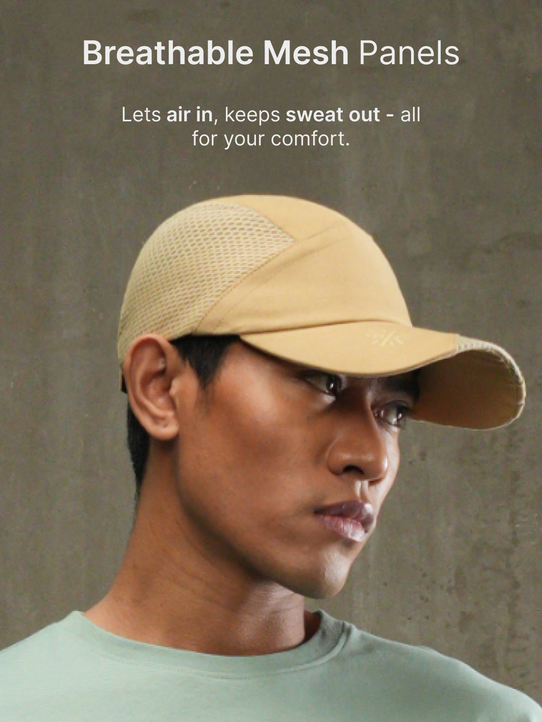 cult Cap With Mesh Beige- Unisex Adjustable Cap for Men & Women