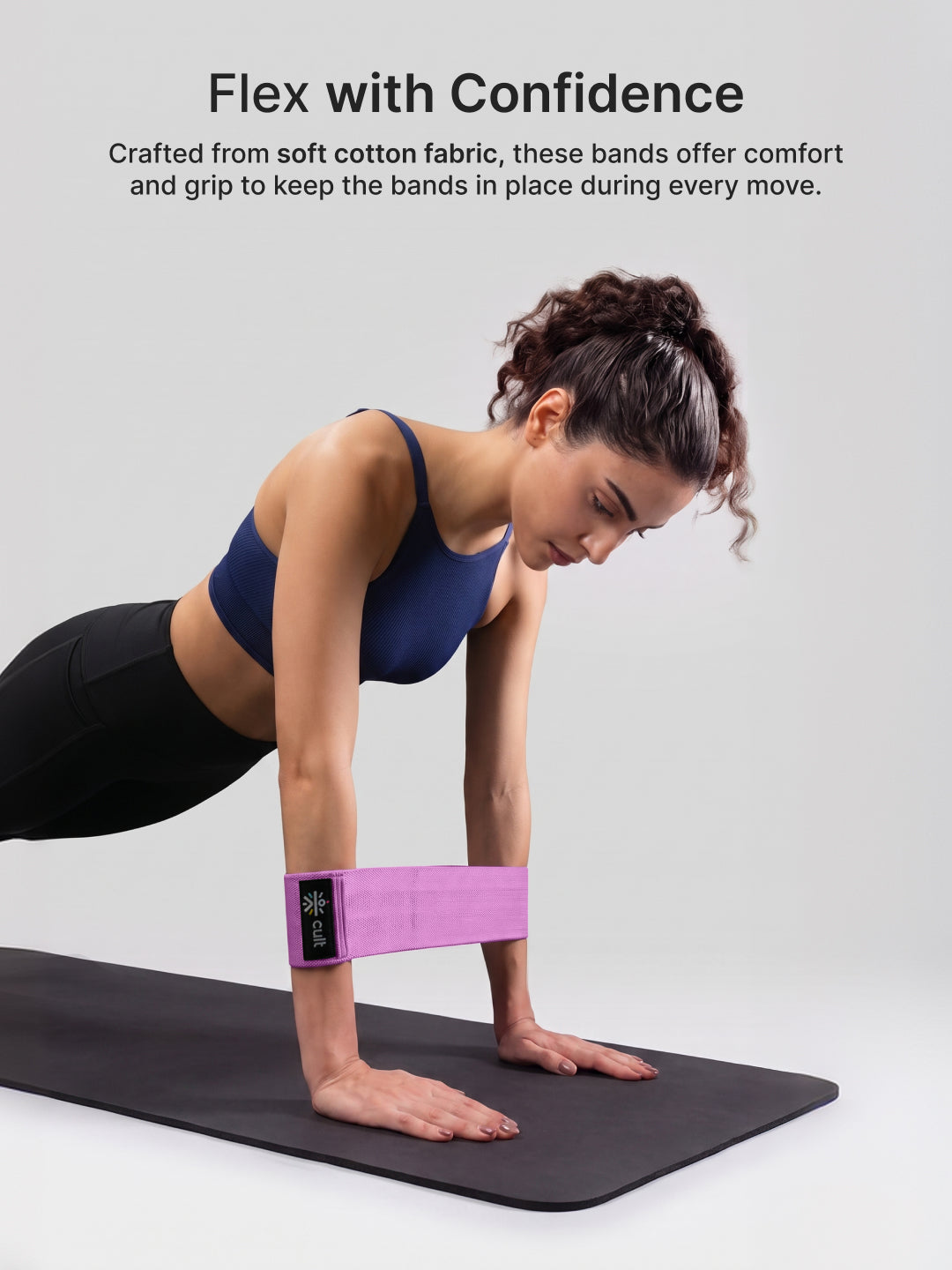Cult Hip Band Pack of 1 - Workout Band | High Resistance (40–50 kg) Purple