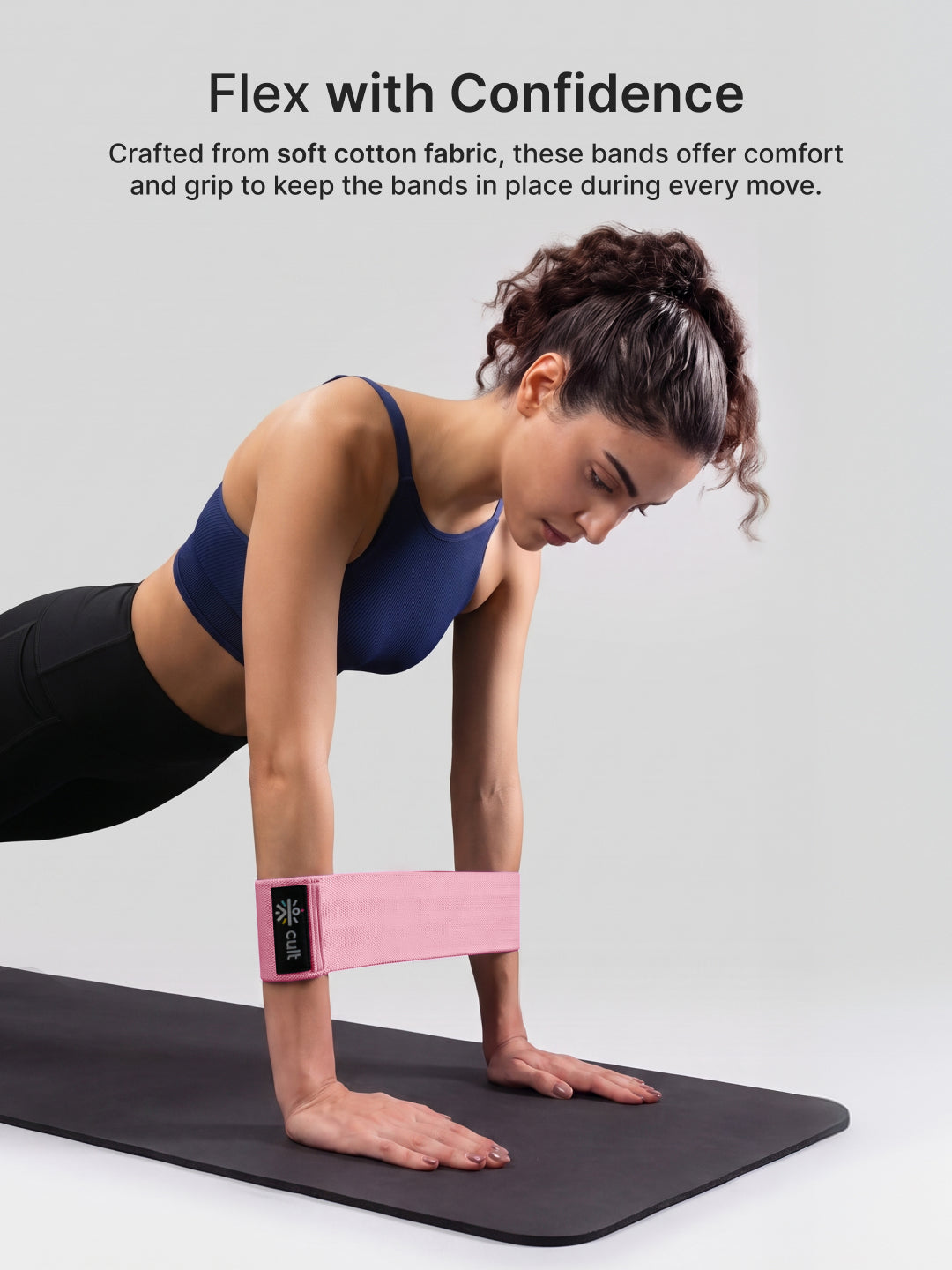 Cult Hip Band Pack of 1 - Workout Band | Light Resistance (14–25 kg) Pink