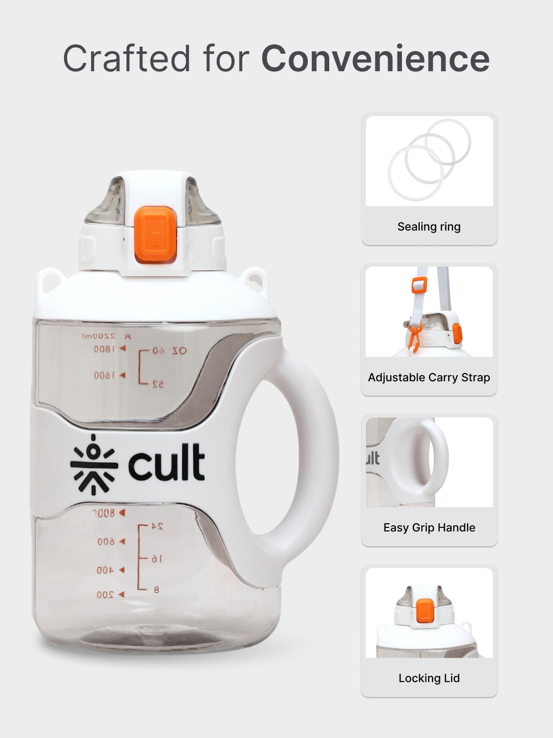 cult Gallon Bottle 2.2L Unisex White