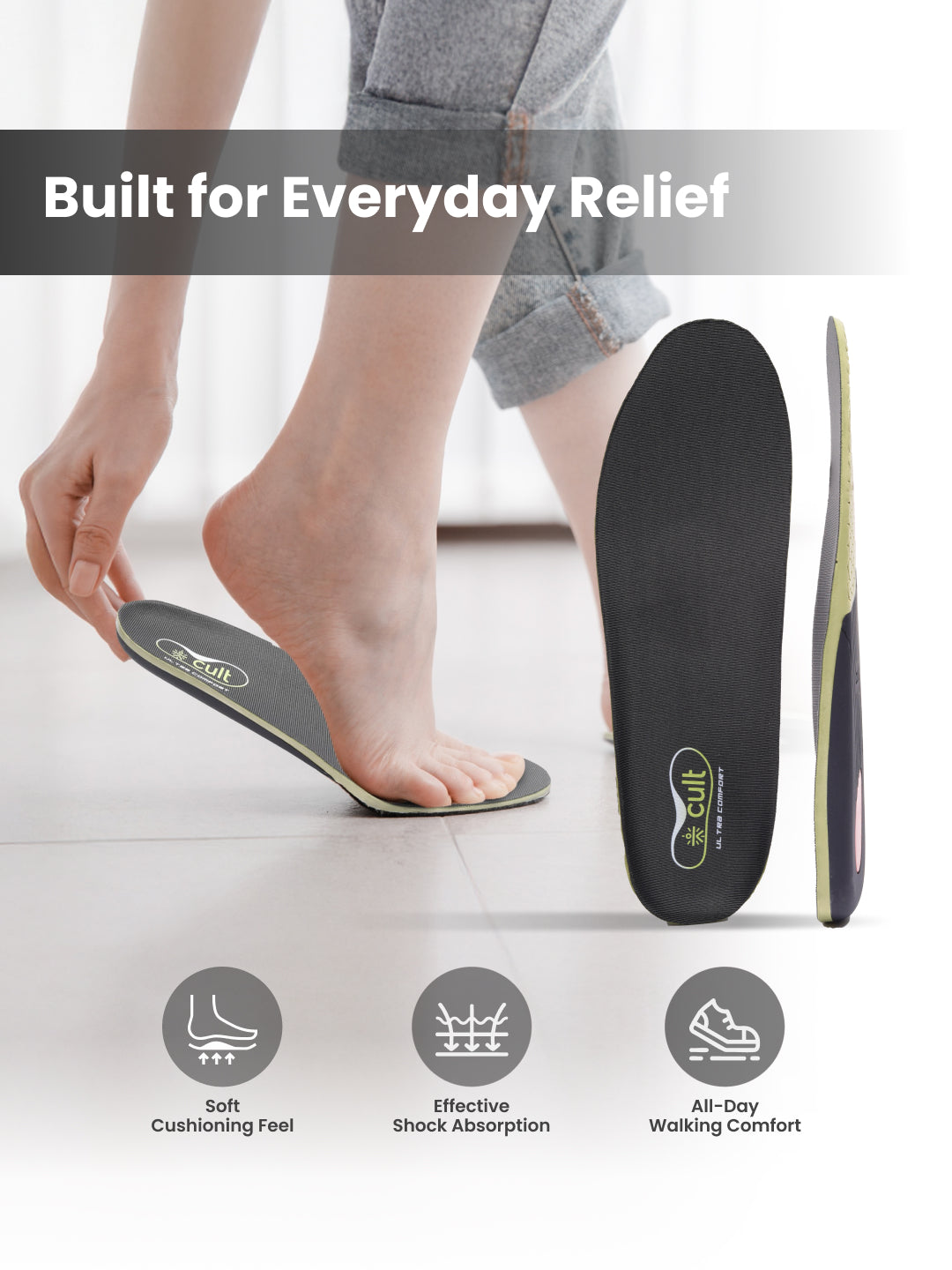 cult Men's Severe Flat Feet-Arch Correct Insoles