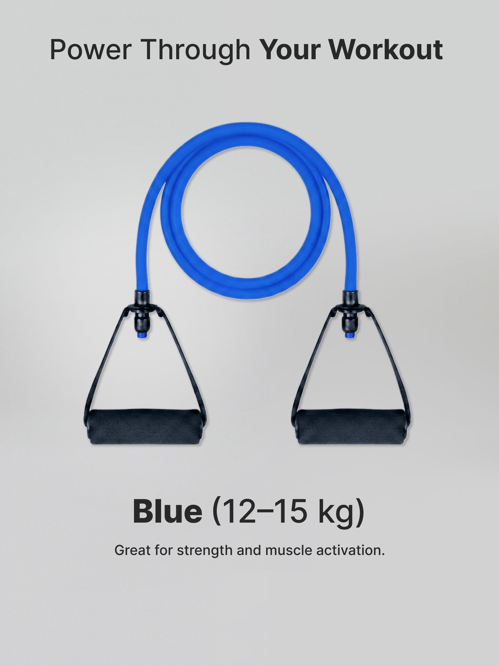 Cult Toning Tube for Exercise & Stretching with Foam Handles, Door Anchor | Resistance Band Suitable for Home & Gym Workout for Men & Women | Medium Resistance 12-15 Kgs, Blue