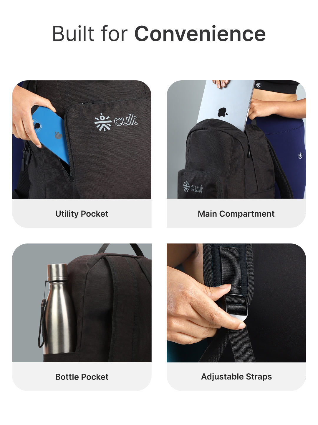 cult Foldable Backpack  25L Black