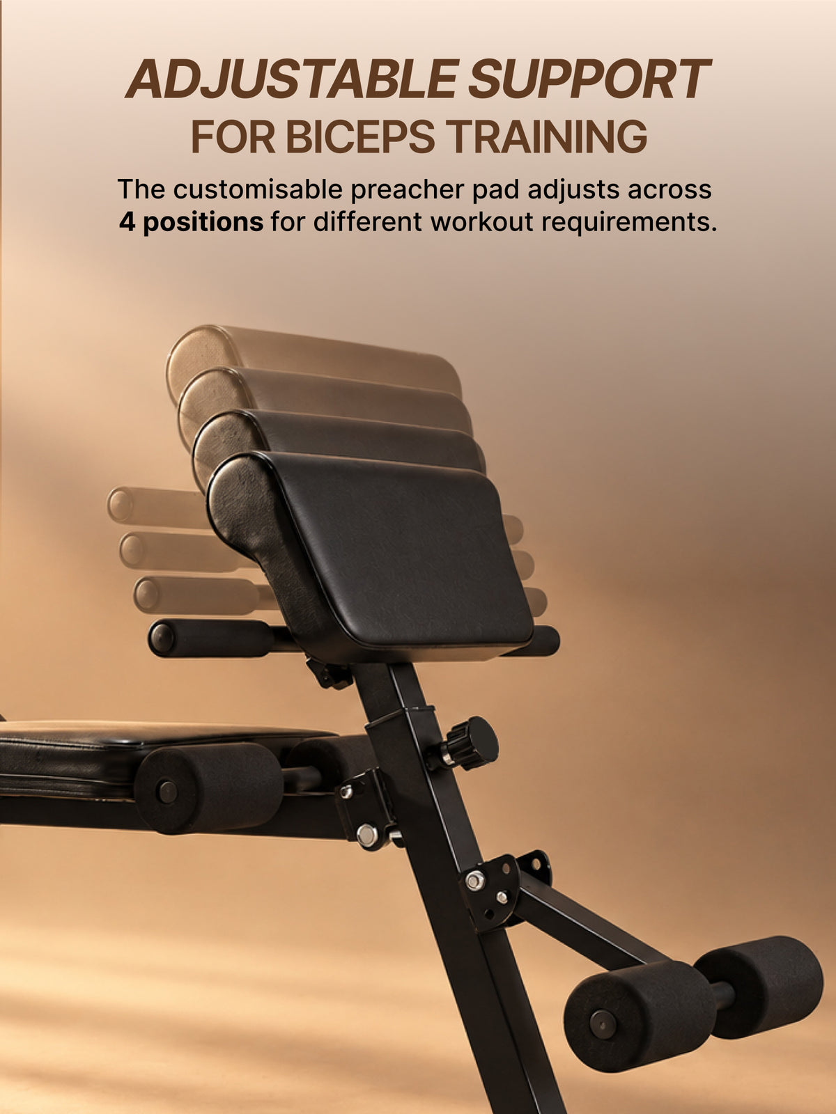 Cult PreacherBench Strength Training Foldable & Adjustable Bench | 7-Level Incline | 350 kg Max Load Capacity | 3 Resistance Bands | Home Workout Exercise Bench