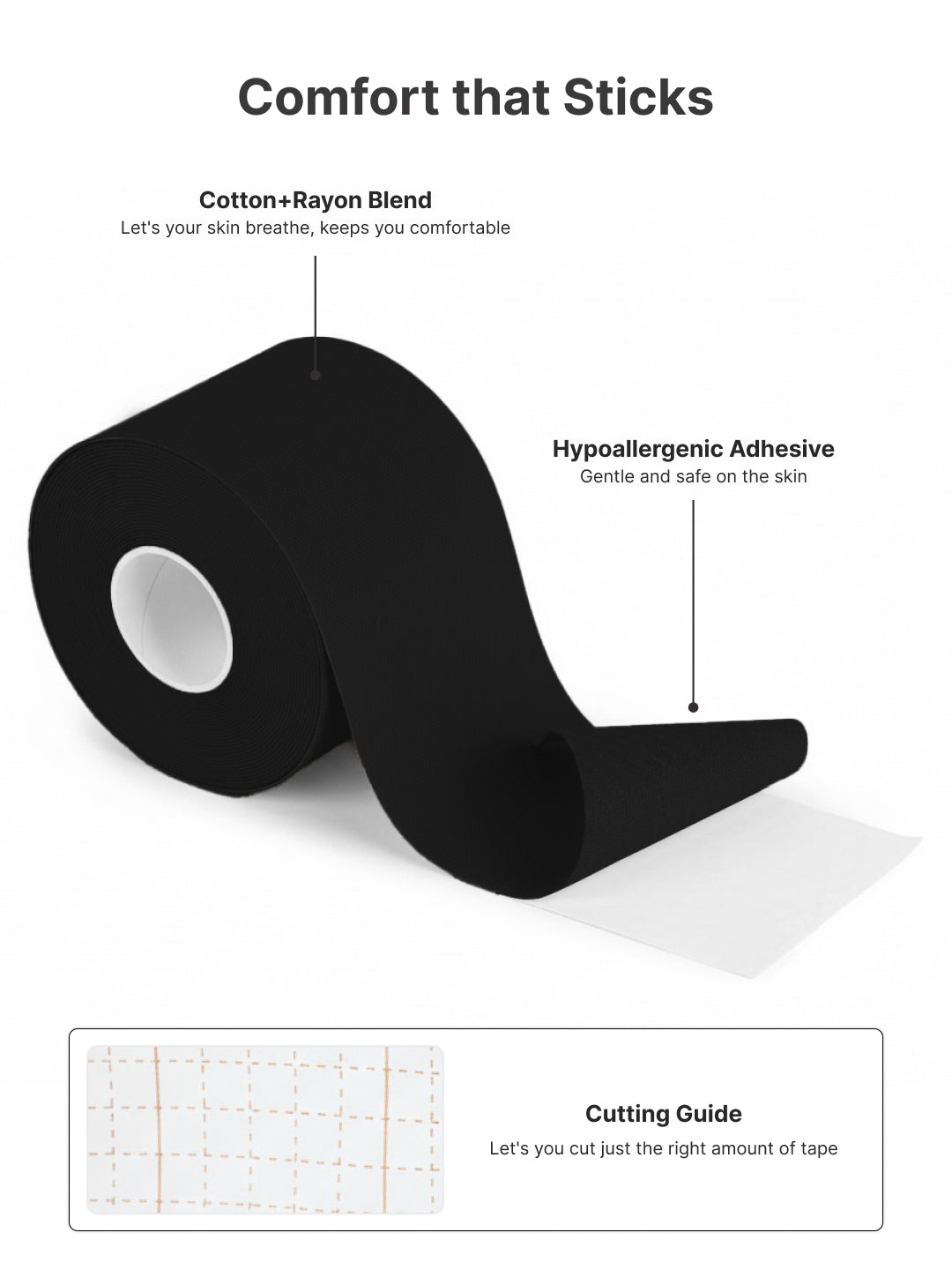 cult Kinesiology Tape Black - Muscle Support & Injury Recovery