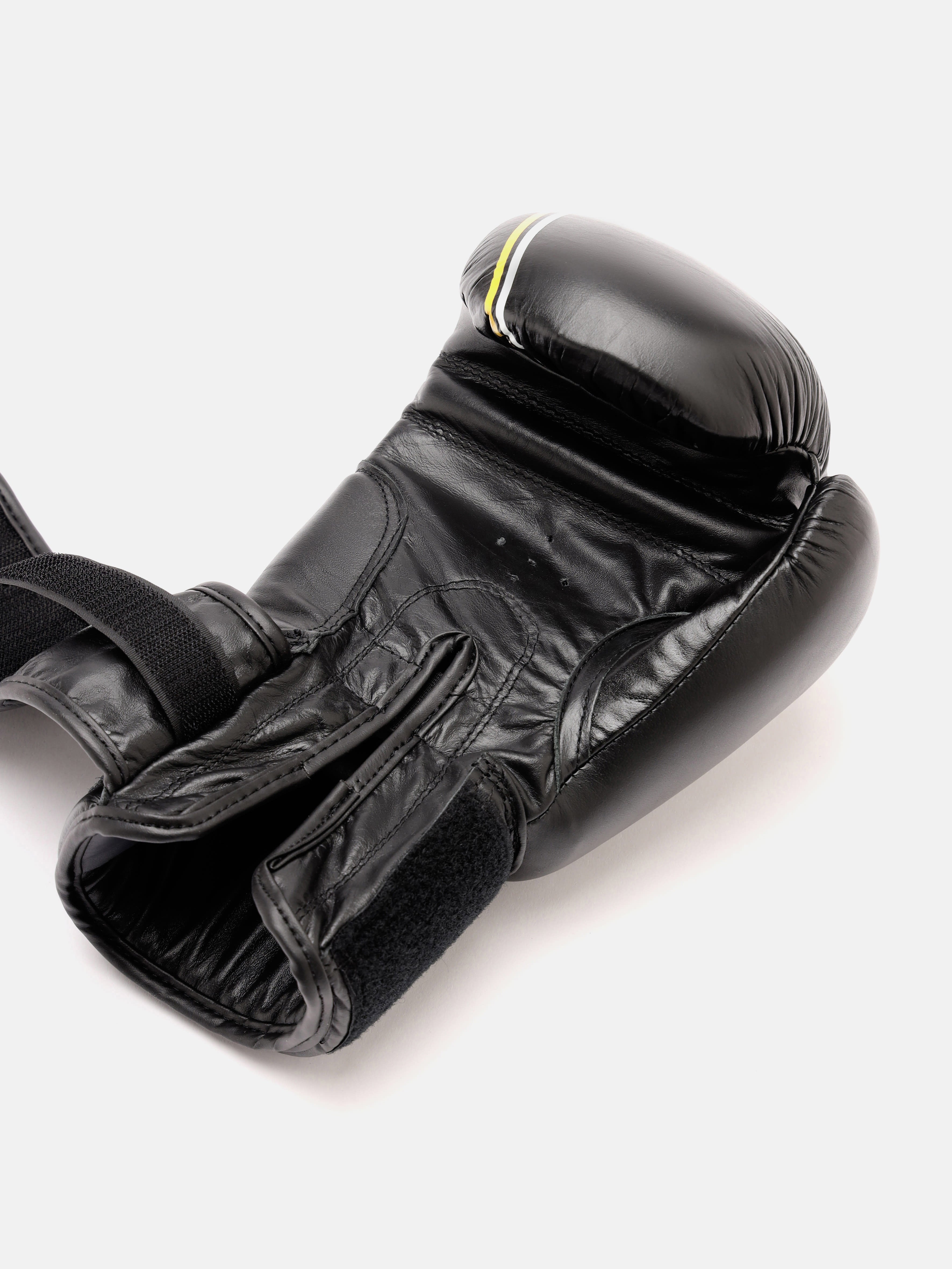 cult Premium Leather Boxing Gloves for Men & Women Foam Padding Thickness 35 mm Punching Bag Gloves for Boxing, Training, Kickboxing, Muay Thai, MMA Boxing Gloves Black & Yellow