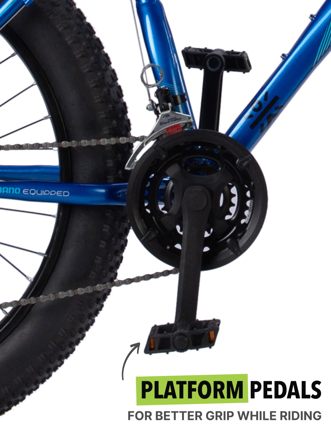 Monstro 26T Fat Bike – 21 Speed Shimano Gear, Front Suspension, Dual Disc Brake, Blue